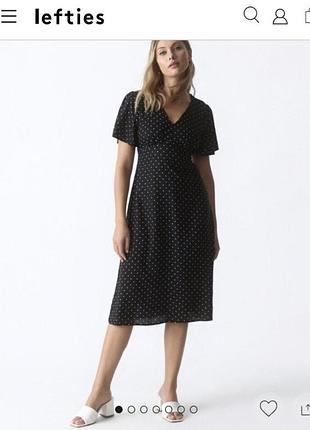 Lefties zara mango h&m george bershka платье миди в горох ткань вискоза свободный крой сукня гарна р.s.