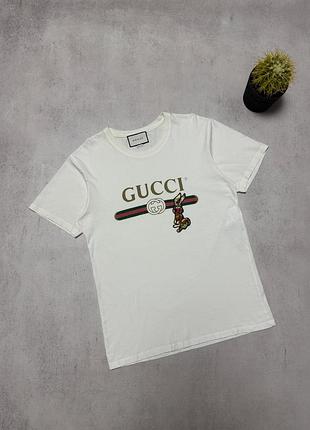 Футболка оригінальна gucci big logo оригінал розмір s білого кольору