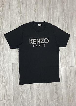 Y2k kenzo paris big logo t-shirt rare retro hype size l color black футболка