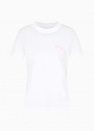 Футболка жіноча біла з надписом "maybe not" xw000543 armani exchange