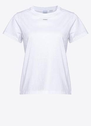 Футболка жіноча  100373a біла з чорним лого pinko