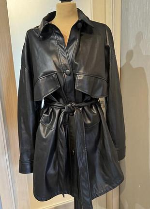 Рубашка zara эко кожа