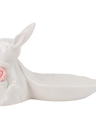 Подставка "весенний кролик", белая, 12,5 см elisey