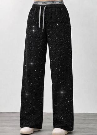 Жіночі блискучі штани чорні р 42-52