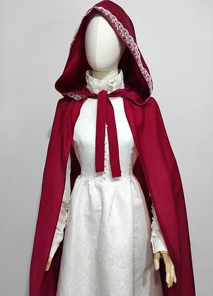 Сказочная длинная накидка с глубоким капюшоном/винтажный плащ