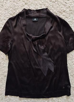 Шикарная статусная шелковая блузка немецкий бренд bogner линейка sonia bogner оригинал натуральный шелк размер s,м