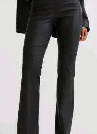 Нові шкіряні штани кльош натуральна стрейчева шкіра 100% шкіра h&amp;m premium