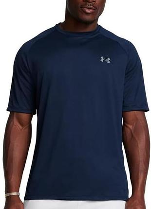 Мужская футболка under armour tech 2.0 ss темно-синего цвета