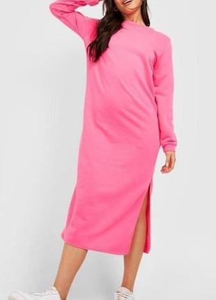 Boohoo з англії. тепле неонове міді плаття