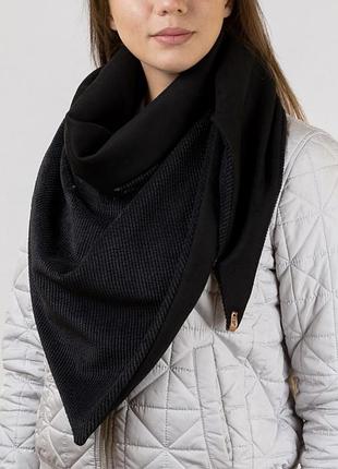 Двостороння косинка kent&aver вельвет-штучна замша чорна