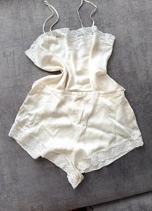 Вінтажна шовкова піжама 100% шовк calvin klein шовкові шорти майка шовк натуральний маєчка шортики вінтаж