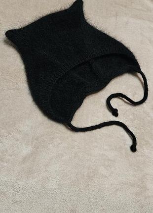 Шапка з ангори, коточепчик, шапка з вушками