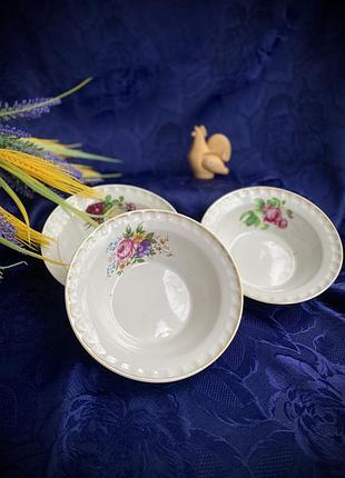 Вінтаж! 🌸 дружківська порцеляна тарілки порційні троянди для перших страв фарфор глибокі