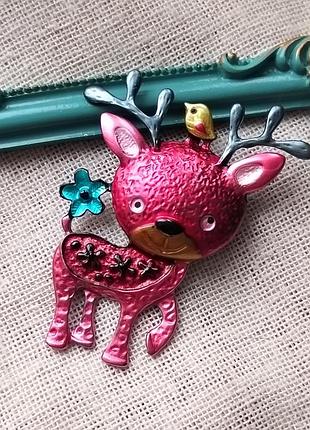 2в1 брошка - кулон оленя, олень