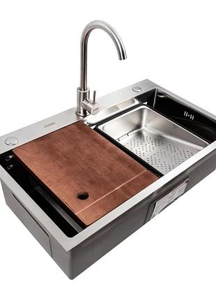 Кухонна мийка нержавійка cm 75*46b platinum handmade