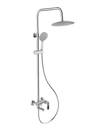 Душевая система frap f2434, поворотный излив - переключатель на лейку, белый/хром