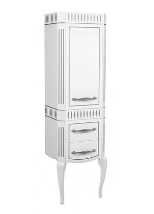 Пенал роял белый цвет (правый) патина хром