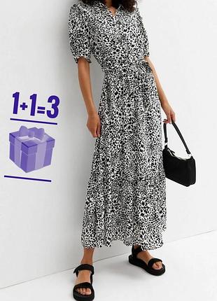 Міді сукня з поясом в леопардовий принт new look