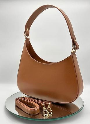 Сумка багет з натуральної шкіри