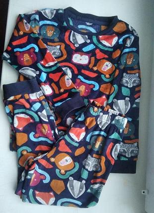 Nutmeg пижама велюр 4-5 лет 104-110 см животные