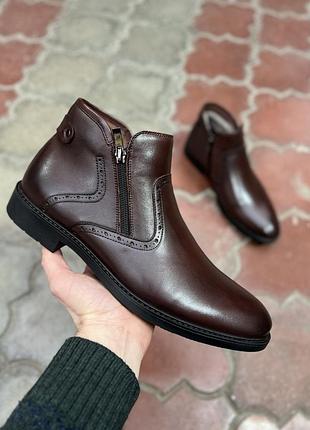 Новинка! классические зимние ботинки на двух замках -з высококачественных натуральных материалов