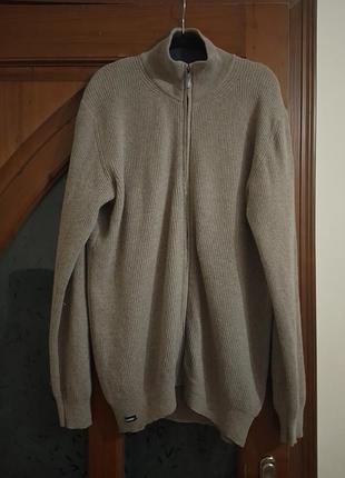 Кардиган з кашеміром, кардиган під шию, шерсть+кашемір, кардиган натуральний