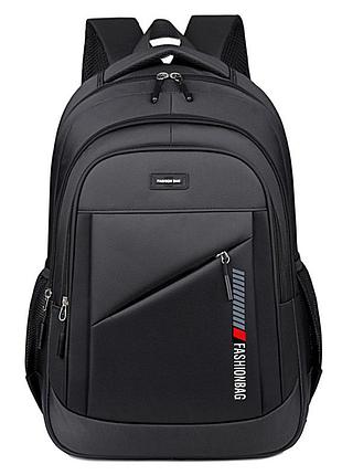 Мужской плотный вместительный рюкзак черный городской непромокаемый спортивный повседневный для тренировок работы и учебы