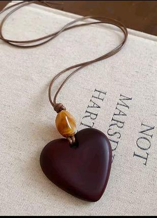 Шикарный кулон подвеска на шею сердце бохо