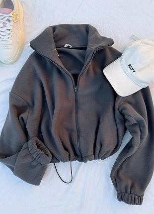 Женский флисовый бомбер на молнии