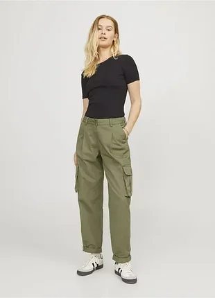 Брюки карго женские jjxx m xl хаки (12345830)