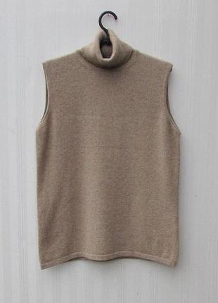Кашемировая американка свитер без рукавов под горло