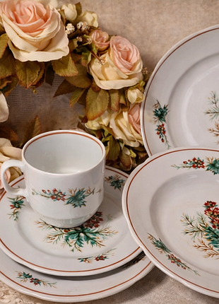 Набор тарелок и горятко300мл