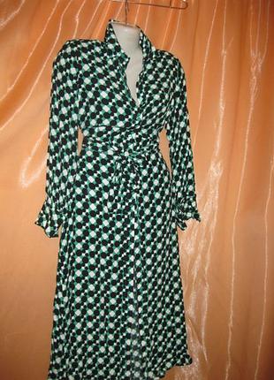 Шикарна елегантна строга з комірцем закрита довга міді сукня плаття за коліна вшитий широкий пояс на талії m&s collection маленький розмір 8uk s еска