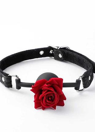 Кляп-куля бдсм для ролевых игр “роза” черный