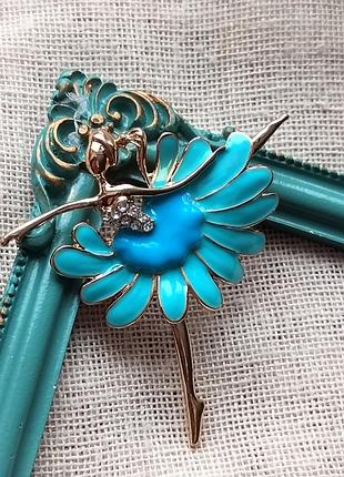 Брошка балерина, емаль