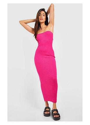 Стильное модное актуальное платье бандо фуксия