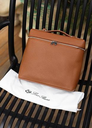 Женский кожаный коричневый рюкзак лоро пиана lori piana