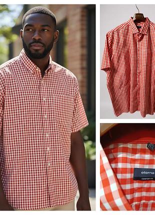 Eterna, хлопковая рубашка с коротким рукавом в клетку большого размера, воротник 54/21.5