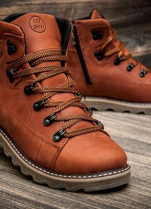 Черевики шкіряні зимові cat rider nubuck руді