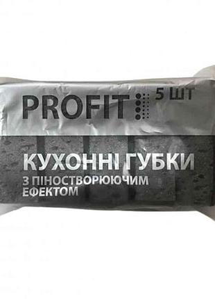 Губки кухонні 5шт пористі (чорні) тм profit!