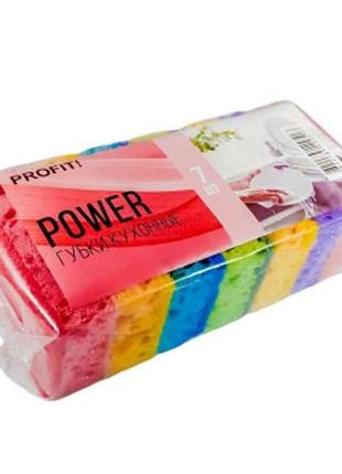 Губки кухонні 7шт пористі power тм profit!