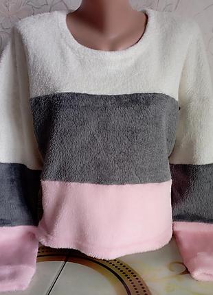 Світшот жіночий пухнастий , піжамна кофта плюшева shein