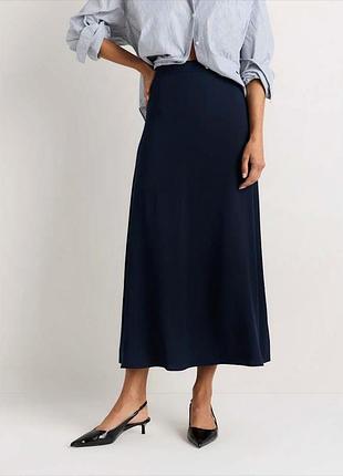 Шелковая юбка laura ashley макси мокрый натуральный шелк медакси юбка шелк темно синяя праздничная винтажная