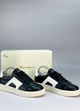 Кеды santoni оригинал, мужские черные ( 43 размер, 27см)