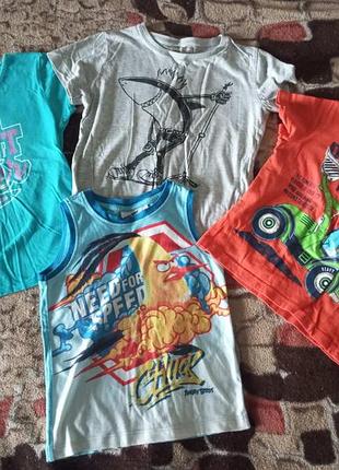 Пакет футболок, футболка, футболки, майка  104 - 110 р  на 4-5-6 років заміри на фото в ідеалі, фото з усіх сторін. якість