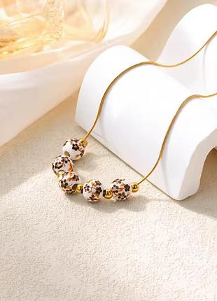 Колье «цветочная керамика» на тонкой цепочке