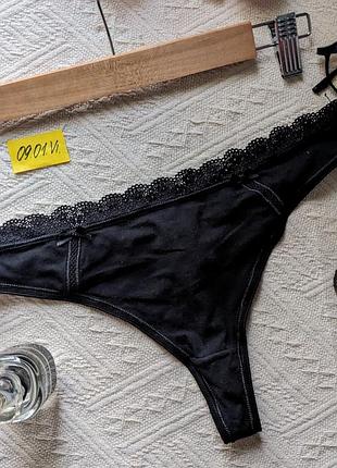 Чорні бавовняні стрiнги (40)