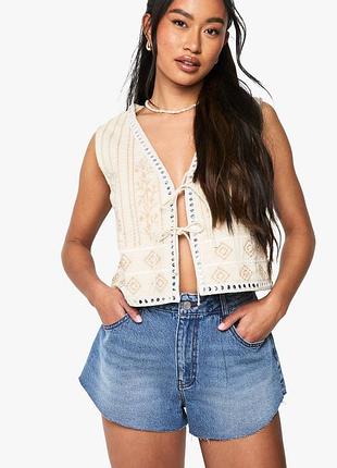 Новые короткие синие джинсовые шорты boohoo