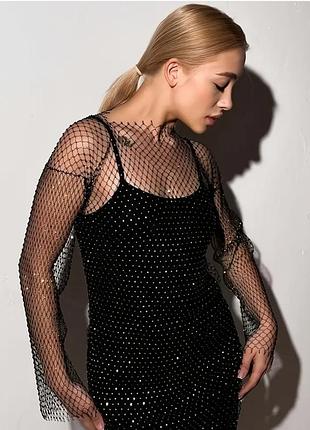 Платье с камушками платья стразы блестящее сеточка