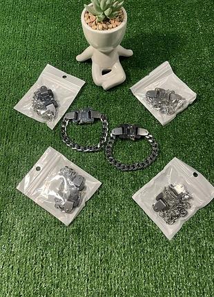 Браслет 1017 alyx 9sm/браслет алекс/чорний/сріблястий